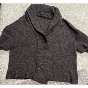 BCBG Maxazria Womens Sz M/L Wool Blend Shawl Collar Sweater Cardigan Gray